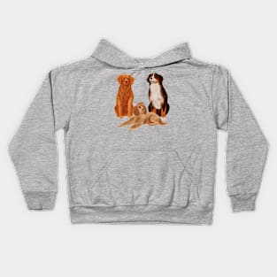 Watercolor Cute Dogs Painting Kids Hoodie